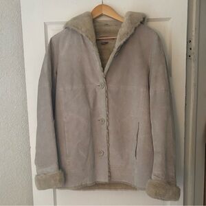 Vintage Leather Outer Faux Fur Inner Shearling Jacket